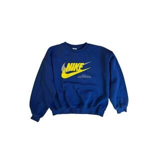 Nike Women’s Royal Blue Crewneck Sweatshirt XL Swoosh Logo and Embroidered
